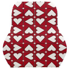 Graphic Heart Pattern Red White Car Seat Back Cushion 