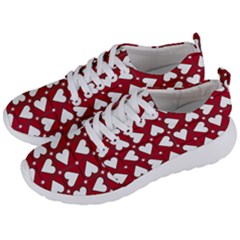 Graphic Heart Pattern Red White Men s Lightweight Sports Shoes