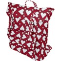 Graphic Heart Pattern Red White Buckle Up Backpack View1