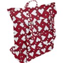 Graphic Heart Pattern Red White Buckle Up Backpack View2