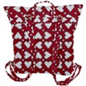 Graphic Heart Pattern Red White Buckle Up Backpack View3