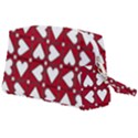 Graphic Heart Pattern Red White Wristlet Pouch Bag (Large) View2