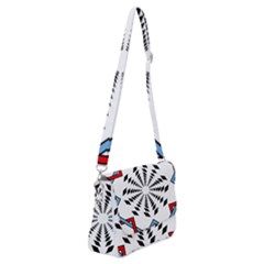 Star Illusion Mandala Shoulder Bag With Back Zipper