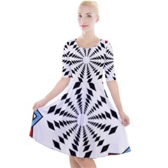 Star Illusion Mandala Quarter Sleeve A-line Dress