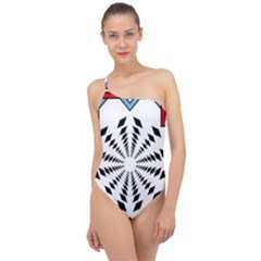 Star Illusion Mandala Classic One Shoulder Swimsuit by HermanTelo