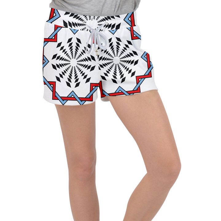 Star Illusion Mandala Women s Velour Lounge Shorts