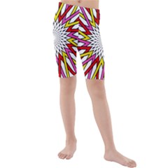 Sun Abstract Mandala Kids  Mid Length Swim Shorts by HermanTelo