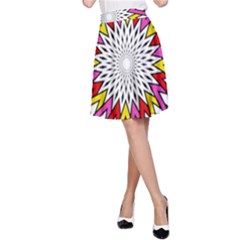 Sun Abstract Mandala A-line Skirt