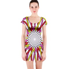 Sun Abstract Mandala Short Sleeve Bodycon Dress