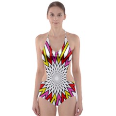 Sun Abstract Mandala Cut-out One Piece Swimsuit by HermanTelo