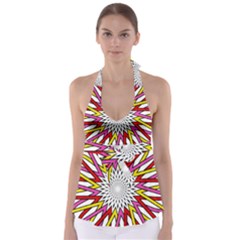 Sun Abstract Mandala Babydoll Tankini Top by HermanTelo