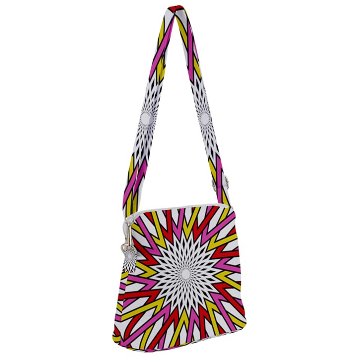 Sun Abstract Mandala Zipper Messenger Bag