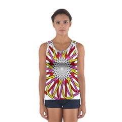 Sun Abstract Mandala Sport Tank Top  by HermanTelo