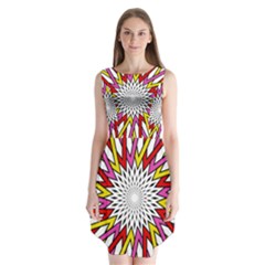 Sun Abstract Mandala Sleeveless Chiffon Dress  