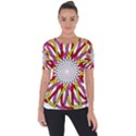 Sun Abstract Mandala Shoulder Cut Out Short Sleeve Top View1