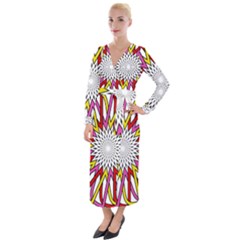 Sun Abstract Mandala Velvet Maxi Wrap Dress