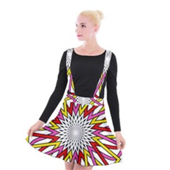 Sun Abstract Mandala Suspender Skater Skirt by HermanTelo