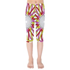 Sun Abstract Mandala Kids  Capri Leggings  by HermanTelo