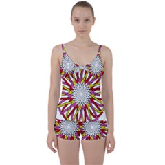 Sun Abstract Mandala Tie Front Two Piece Tankini by HermanTelo