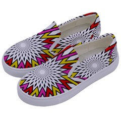 Sun Abstract Mandala Kids  Canvas Slip Ons by HermanTelo