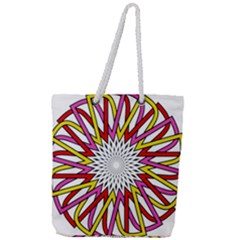 Sun Abstract Mandala Full Print Rope Handle Tote (large)