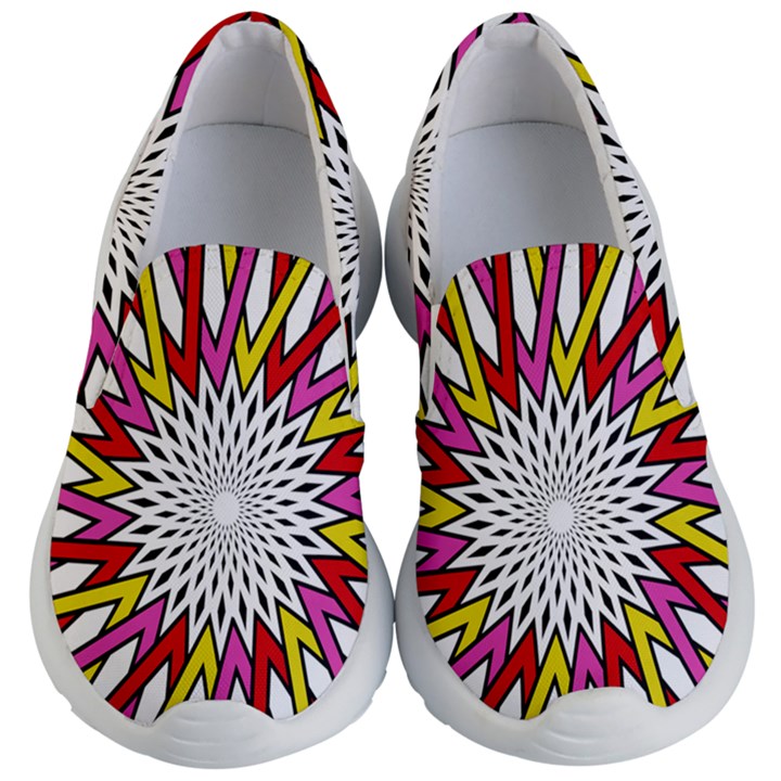 Sun Abstract Mandala Kids  Lightweight Slip Ons