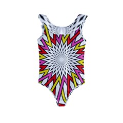 Sun Abstract Mandala Kids  Frill Swimsuit by HermanTelo