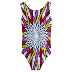 Sun Abstract Mandala Kids  Cut-out Back One Piece Swimsuit by HermanTelo