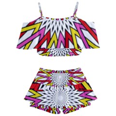 Sun Abstract Mandala Kids  Off Shoulder Skirt Bikini by HermanTelo