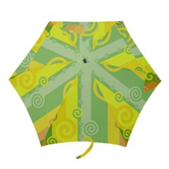 Ring Kringel Background Abstract Yellow Mini Folding Umbrellas