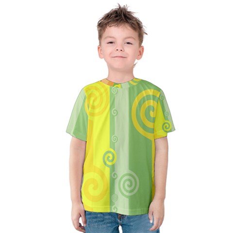 Ring Kringel Background Abstract Yellow Kids  Cotton Tee by HermanTelo