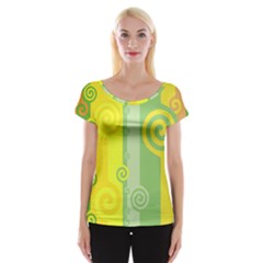 Ring Kringel Background Abstract Yellow Cap Sleeve Top