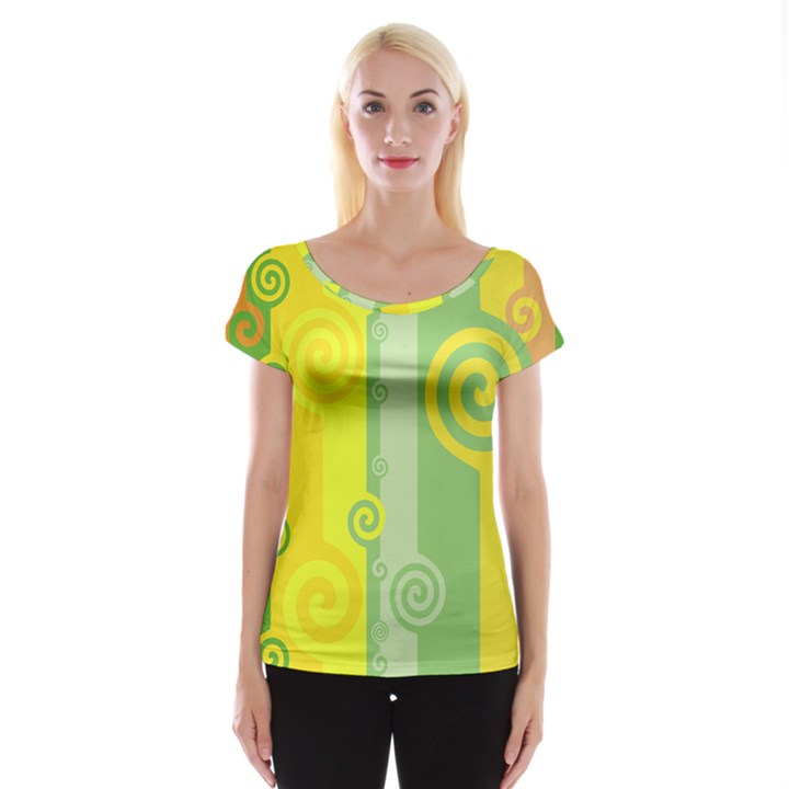 Ring Kringel Background Abstract Yellow Cap Sleeve Top