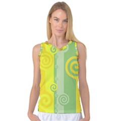 Ring Kringel Background Abstract Yellow Women s Basketball Tank Top by HermanTelo