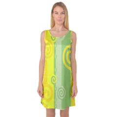 Ring Kringel Background Abstract Yellow Sleeveless Satin Nightdress by HermanTelo