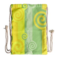 Ring Kringel Background Abstract Yellow Drawstring Bag (large)