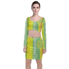 Ring Kringel Background Abstract Yellow Top And Skirt Sets