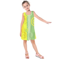 Ring Kringel Background Abstract Yellow Kids  Sleeveless Dress by HermanTelo