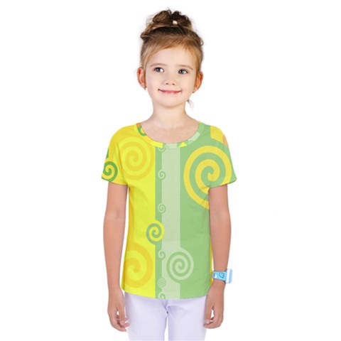 Ring Kringel Background Abstract Yellow Kids  One Piece Tee by HermanTelo