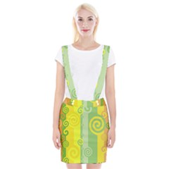 Ring Kringel Background Abstract Yellow Braces Suspender Skirt by HermanTelo