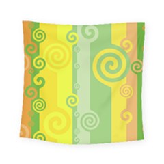 Ring Kringel Background Abstract Yellow Square Tapestry (small) by HermanTelo