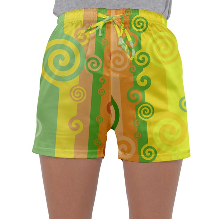 Ring Kringel Background Abstract Yellow Sleepwear Shorts