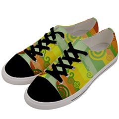 Ring Kringel Background Abstract Yellow Men s Low Top Canvas Sneakers