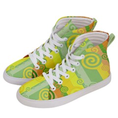 Ring Kringel Background Abstract Yellow Women s Hi-top Skate Sneakers