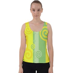 Ring Kringel Background Abstract Yellow Velvet Tank Top by HermanTelo