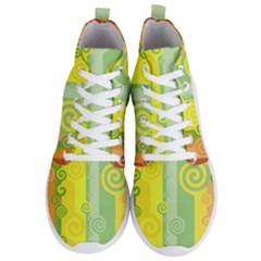 Ring Kringel Background Abstract Yellow Men s Lightweight High Top Sneakers