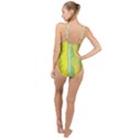 Ring Kringel Background Abstract Yellow High Neck One Piece Swimsuit View2