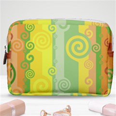 Ring Kringel Background Abstract Yellow Make Up Pouch (medium) by HermanTelo