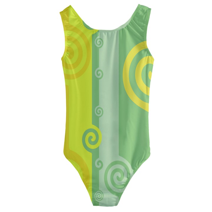 Ring Kringel Background Abstract Yellow Kids  Cut-Out Back One Piece Swimsuit