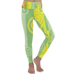 Ring Kringel Background Abstract Yellow Kids  Lightweight Velour Classic Yoga Leggings